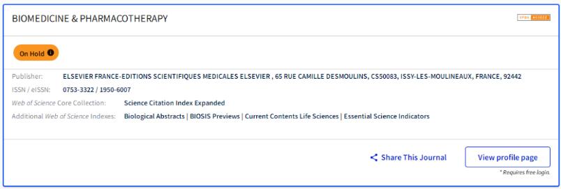 Biomedicine & Pharmacotherapy